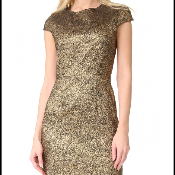 DVF gold cap sleeve dress - NWOT - Picture 1 of 6